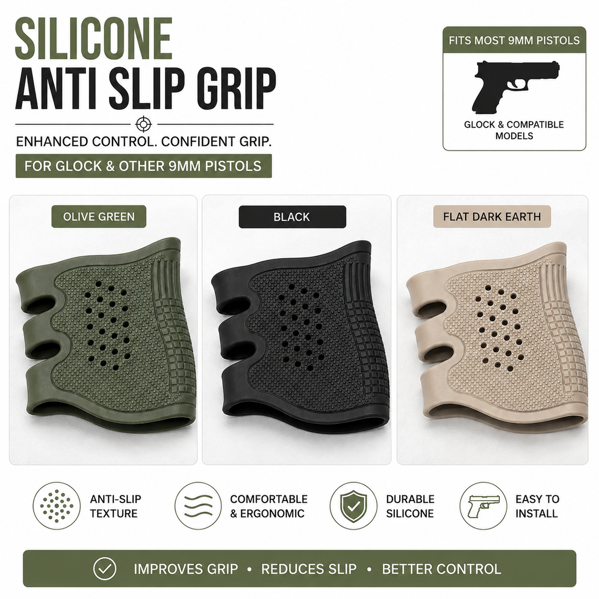 Imported silicon Rubber grip for 9mm