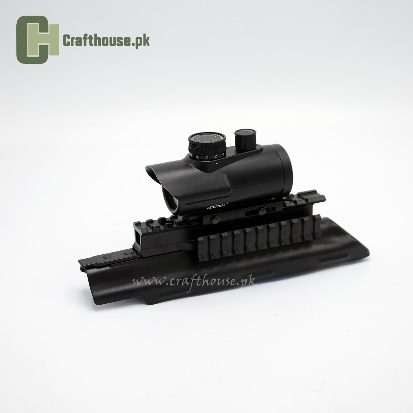 Red Dot Sight with Aluminum Dust Cover Rail for AK-47 & .44 Bore Rifles