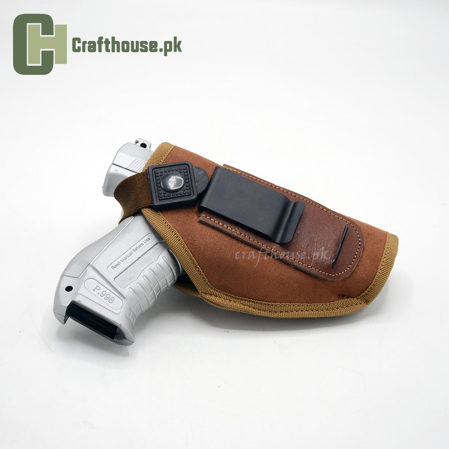 Inside & Outside Holster with Soft Padding for 9mm & .30 Bore Pistols