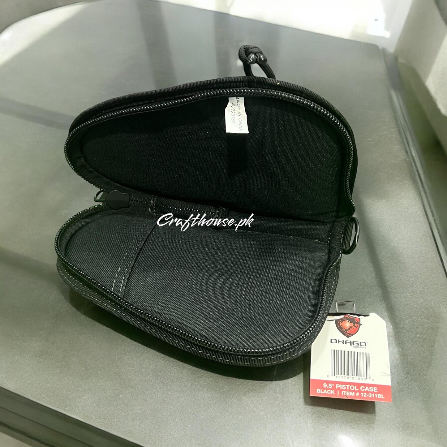 Foam-Padded Compact Pistol Bag – Black (Fits Glock 26, HS9, G3C)