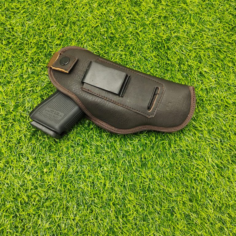 Calco Leather Holster for 9mm Pistols – IWB/OWB, Brown Color, Soft Lining for Scratch Protection