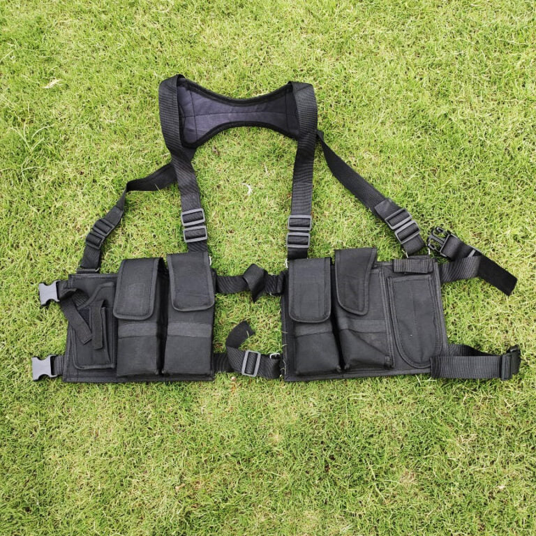 FOUR MAGAZINE BANDORIEL FOR AK47 44 BORE 222 223 BORE WITH PISTOL AND KNIFE HOLSTER