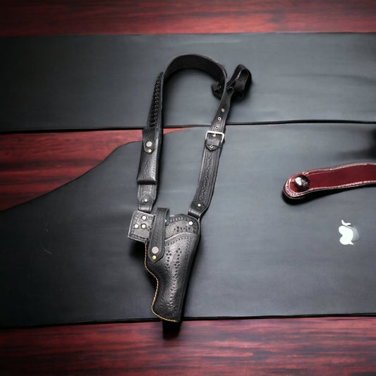 One Side genuine leather shoulder holster for 9mm – Black