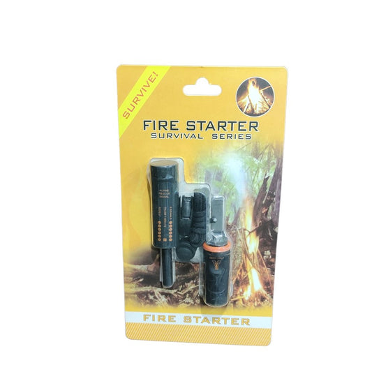 Compact Fire Starter with Ferrocerium Rod and Multi-Tool Features