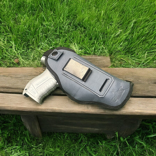Leather inner and outer holster with soft padding for Glock and other 9mm