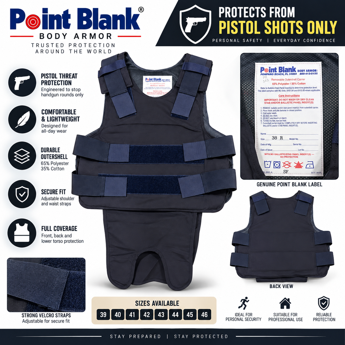 Point Blank Bulletproof Vest – Made in USA | Handgun Ballistic Protection