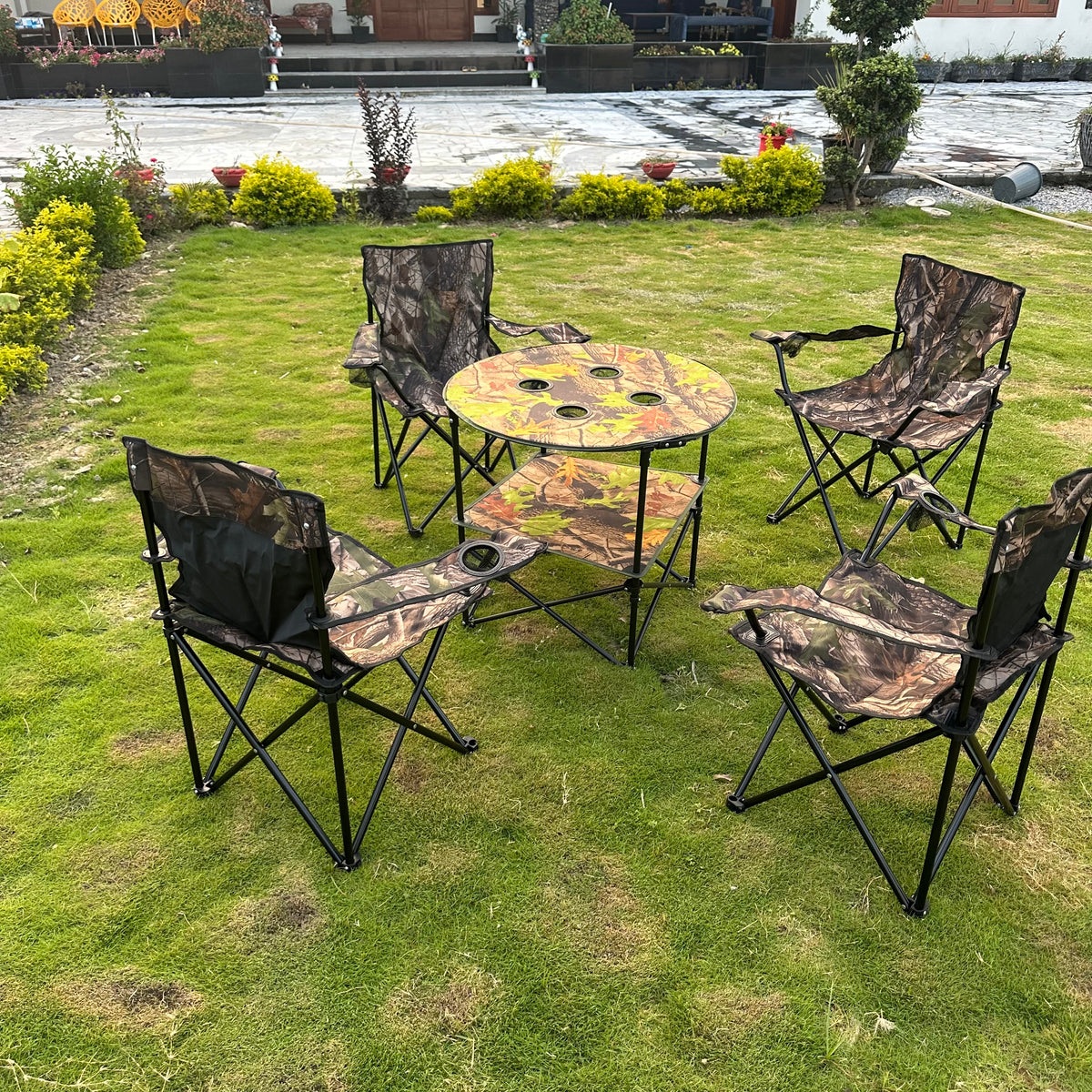 Camping chairs and table foldable