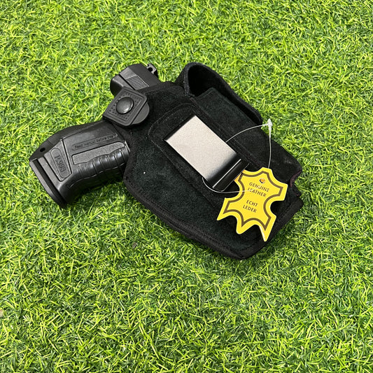 Suede leather inside and outside holster with 1 spare mag pouch
