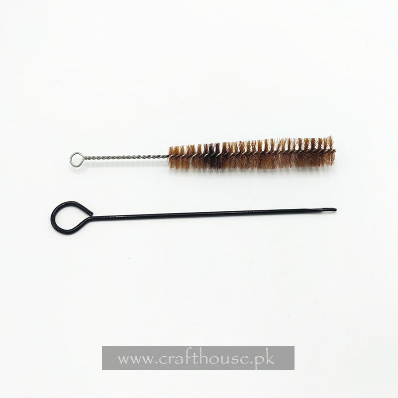 Pistol Barrel Cleaning Brush and Rod for 30 bore 9mm and .45 bore pistols