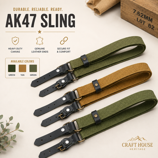 Ak 47 slings with leather straps