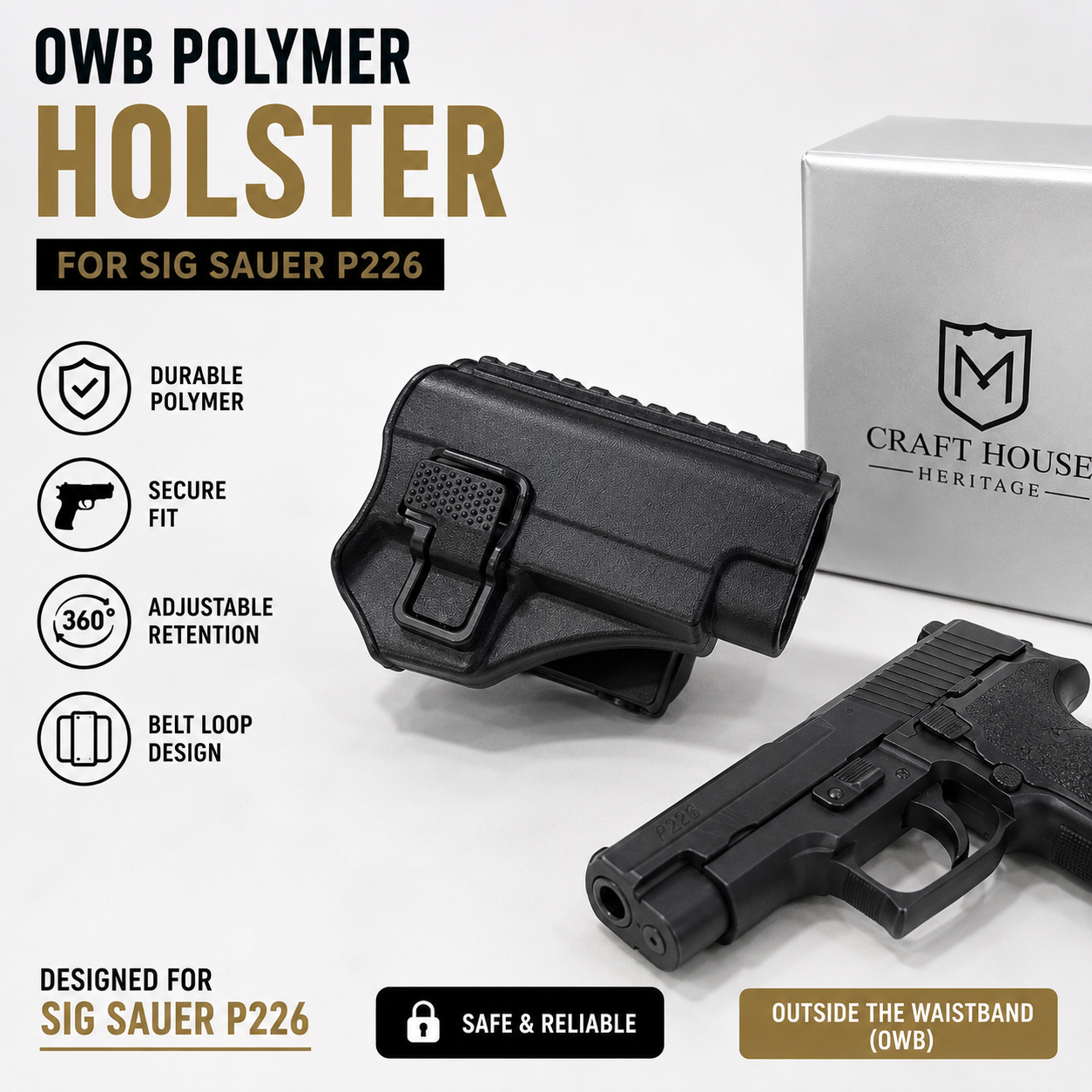 Polymer owb holster for Sig sauer p226