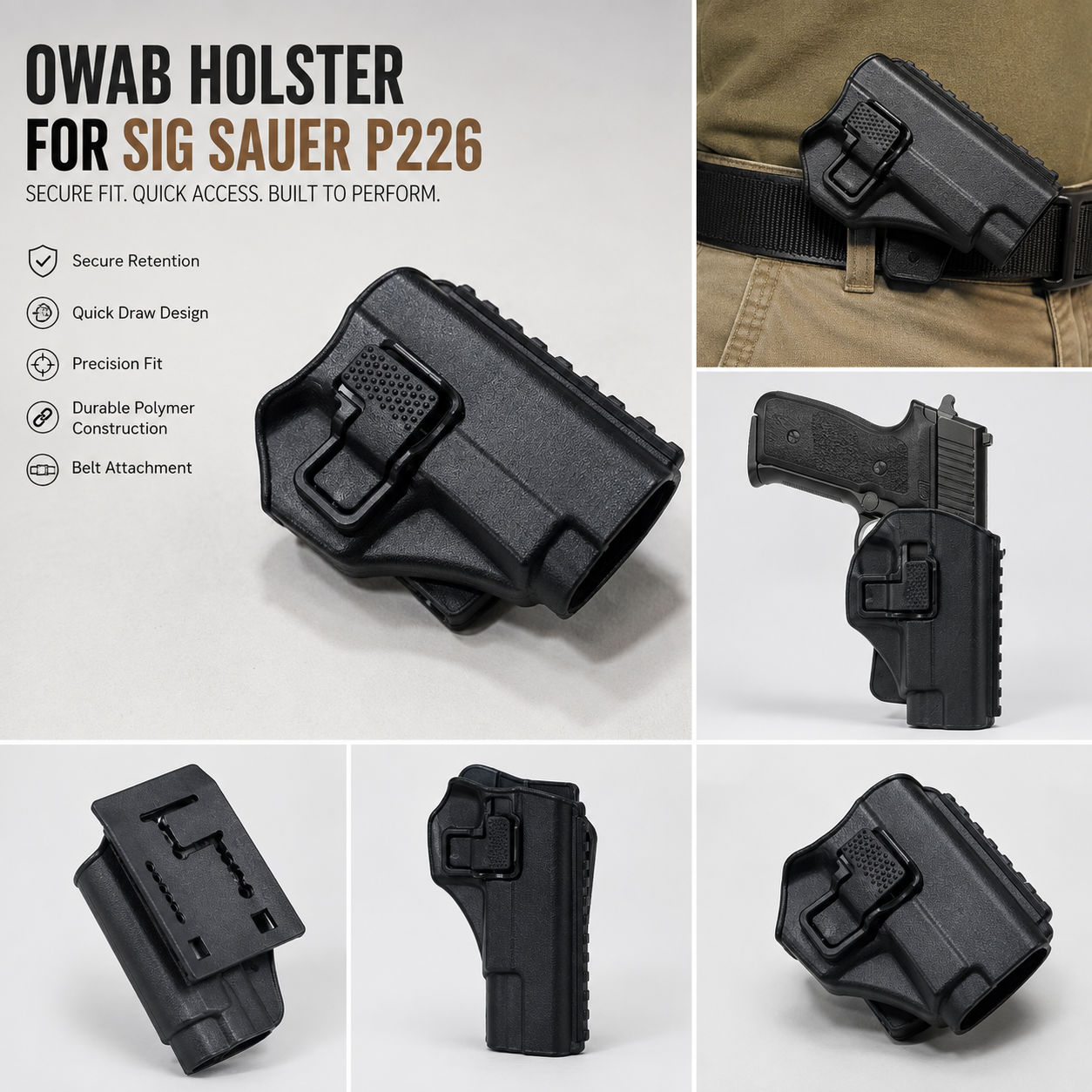 Polymer owb holster for Sig sauer p226