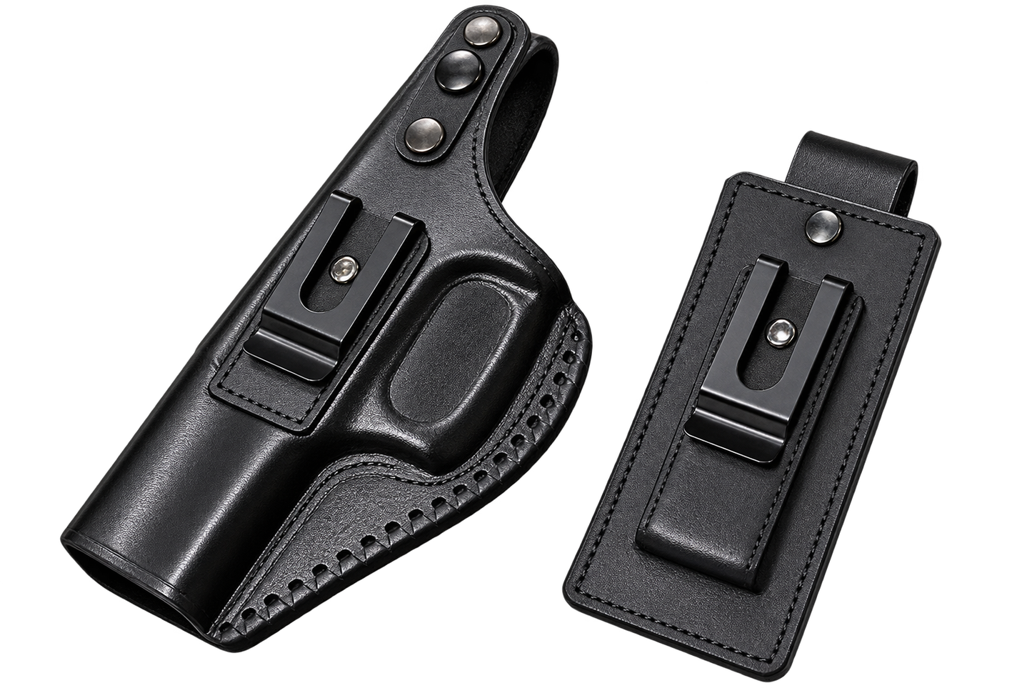Genuine leather holster with 1 spare mag pouch for Glock
