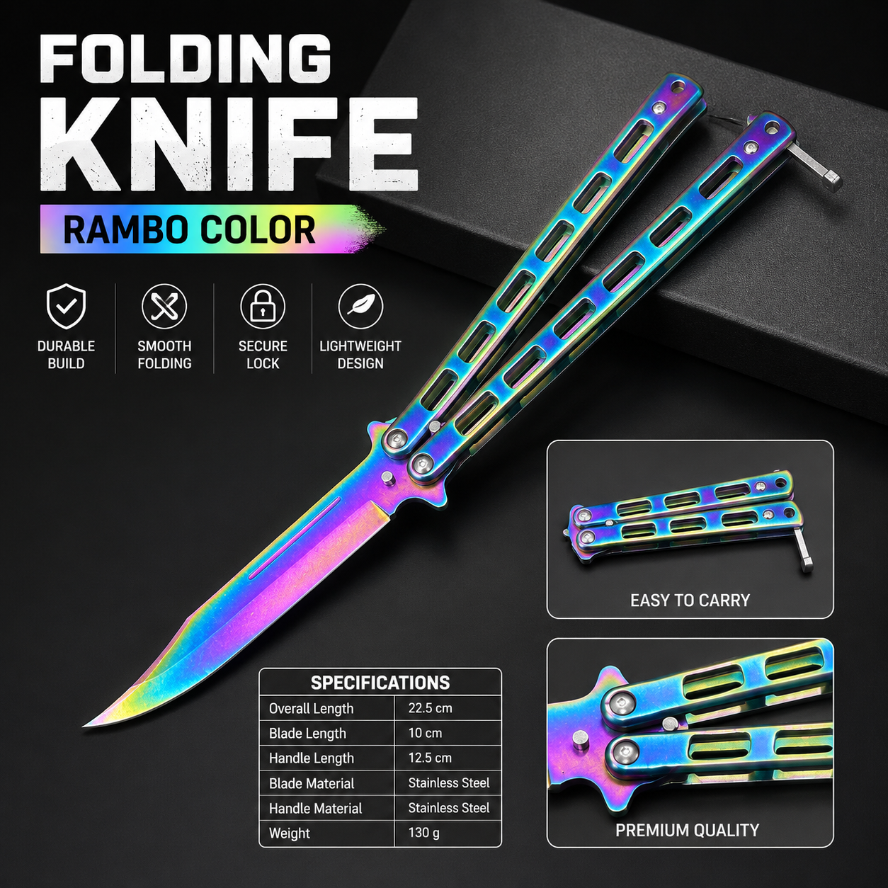 Folding knif ramboo color