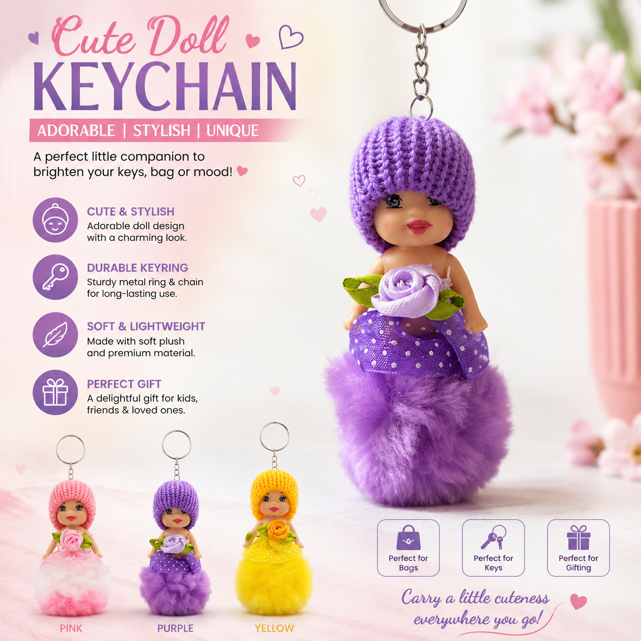 Stylish doll keychain