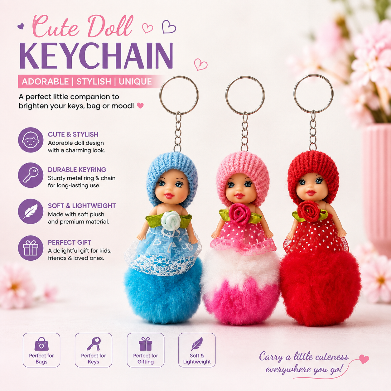 Stylish doll keychain