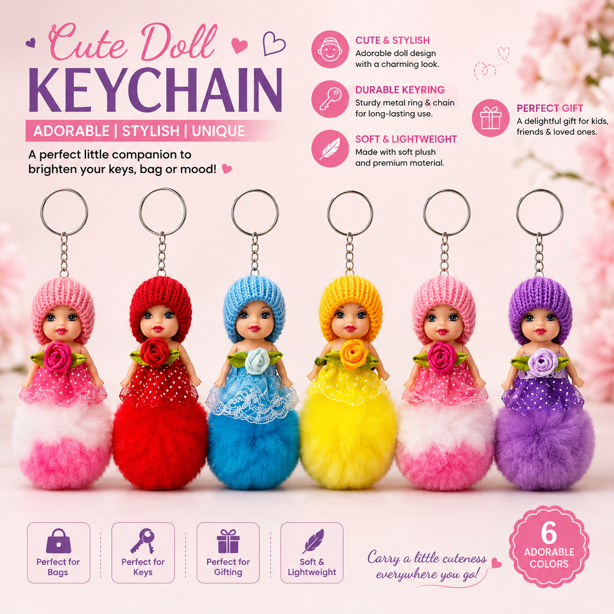 Stylish doll keychain