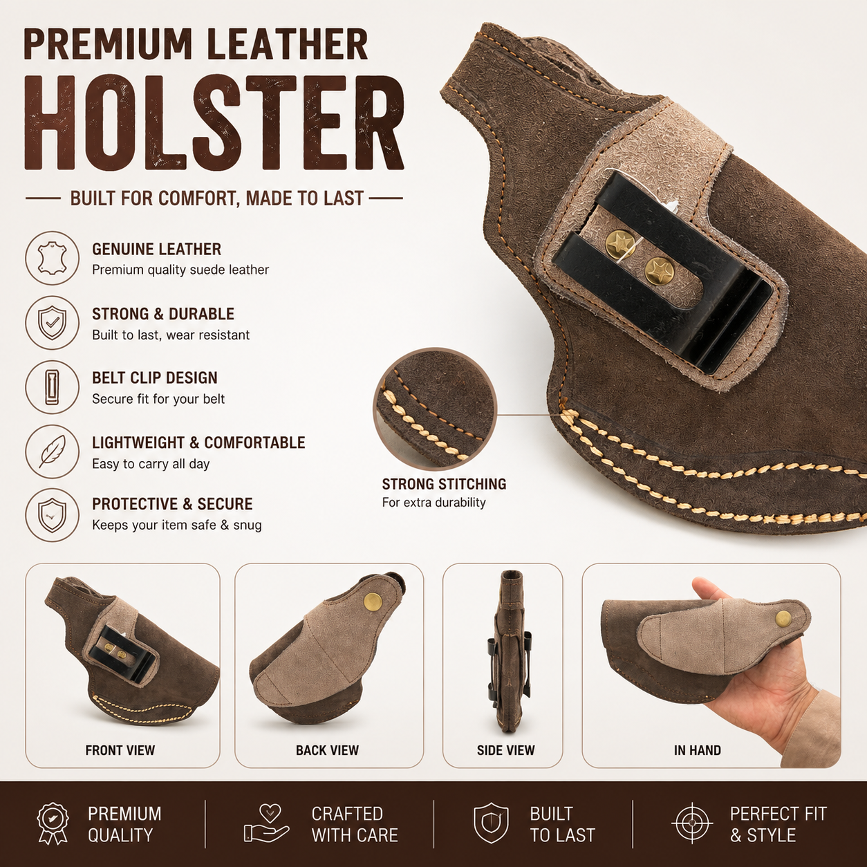 Suede Leather IWB pouch