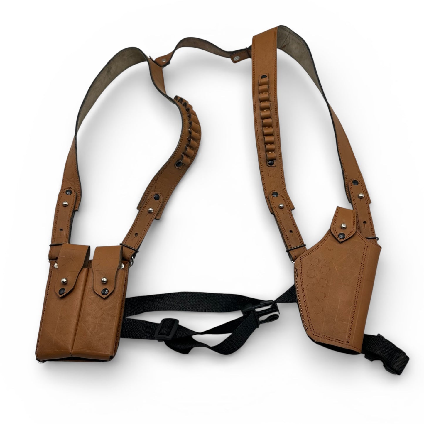 Double sided leather shoulder holster for 9mm