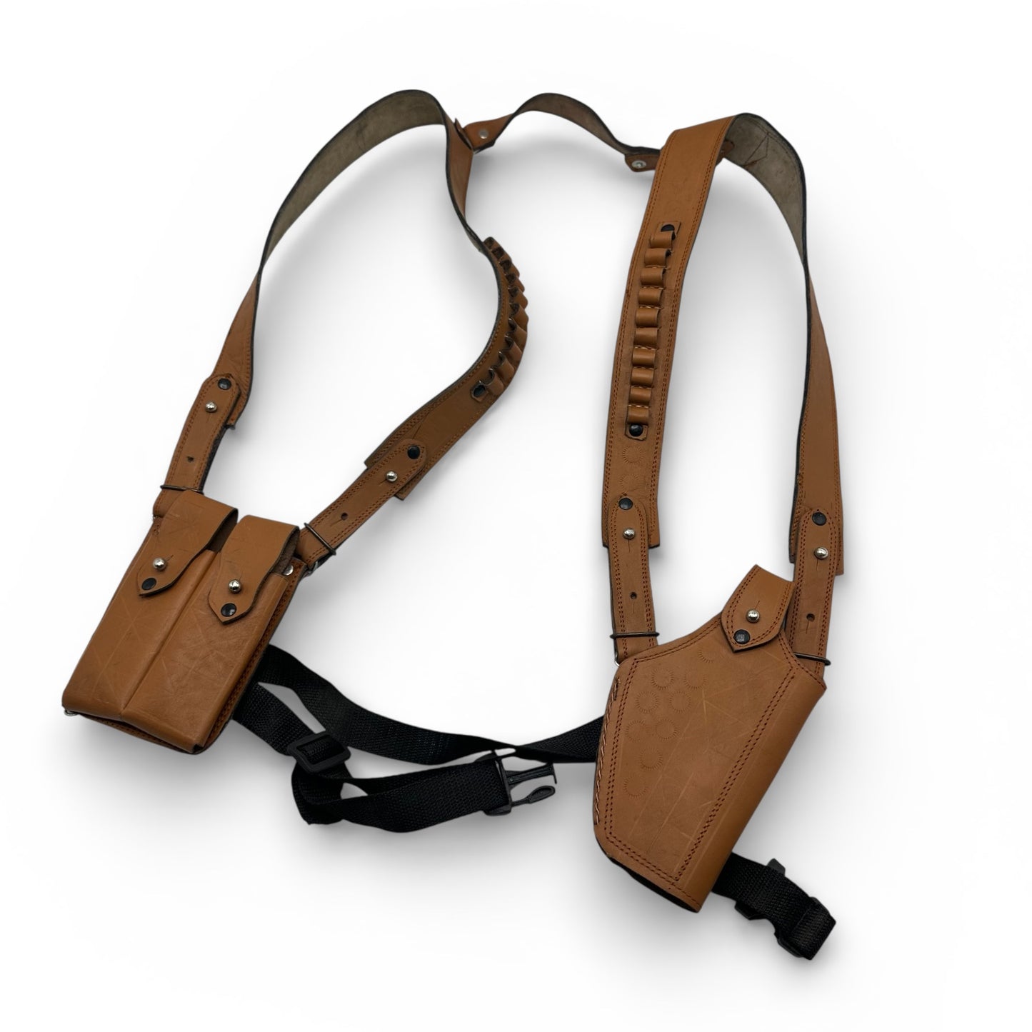 Double sided leather shoulder holster for 9mm