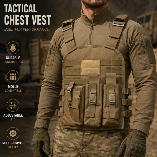 Military vest with 2 mag pouch