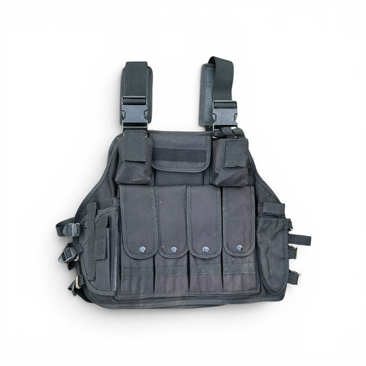 Four magazines military vest for SMG - Black