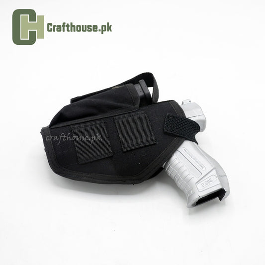 Concealed Carry 9mm Holster with Spare Mag Pouch – Dual Use (Black, Parachute Material)