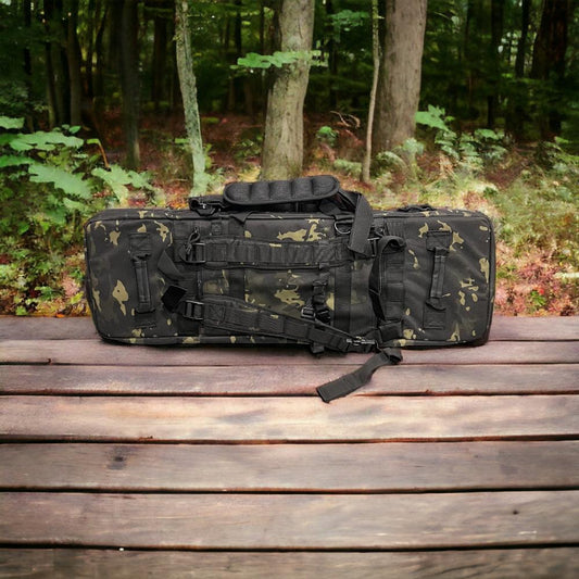 Imported Dual Rifle Bag for M4 Rifle - 35" Tactical Case with Multiple Pockets