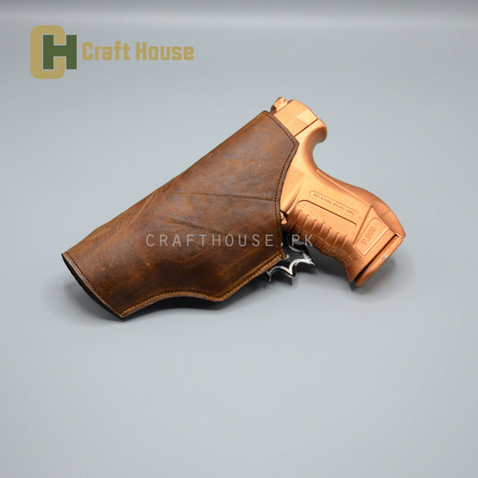 Premium Leather IWB Holster for 9mm Handguns – Brown Inner Concealed Carry Holster