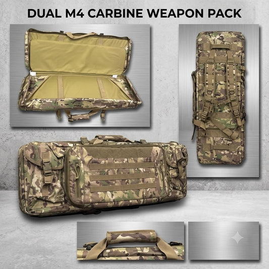 Heavy-Duty Tactical Gun Case with Dual Compartments & Multiple Storage Pockets