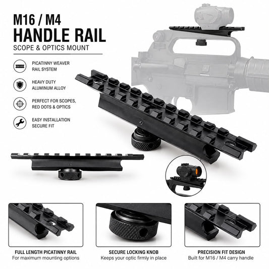 M4 / M16 Carry Handle Adapter Rail Mount – 11 Slots
