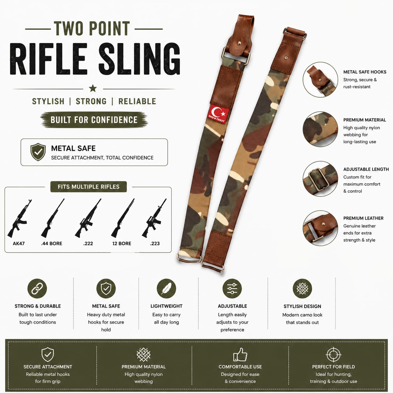 Two-Point Adjustable Outdoor Carry Sling