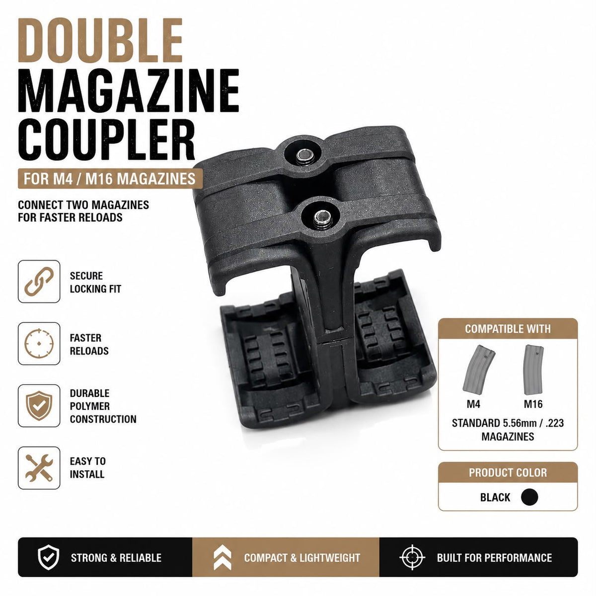 Double Magazine Coupler for M4 & M16 Magazines