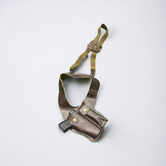 Single Side Genuine Leather Holster for Glock, Beretta, Canik, and Other 9mm Handguns - Uncle Mike’s Style, Chocolate Brown