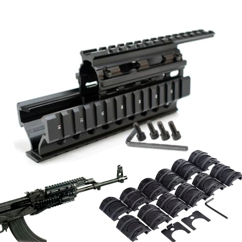 AK47 TACTICAL QUAD RAIL SYSTEM ALUMINUM HANDGUARD WITH PICATINNY RAILS ...