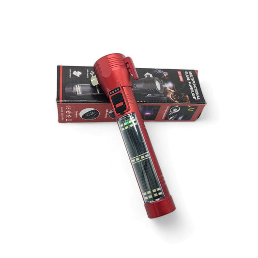 Ultimate Multi-Function Solar Flashlight Torch: Police Light, Glass Breaker, and Cutter – Your Reliable Outdoor Companion